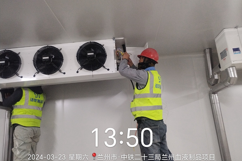Workers are installing air coolers