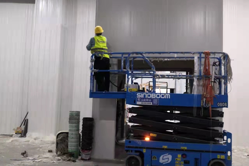 Install cold storage wall panels
