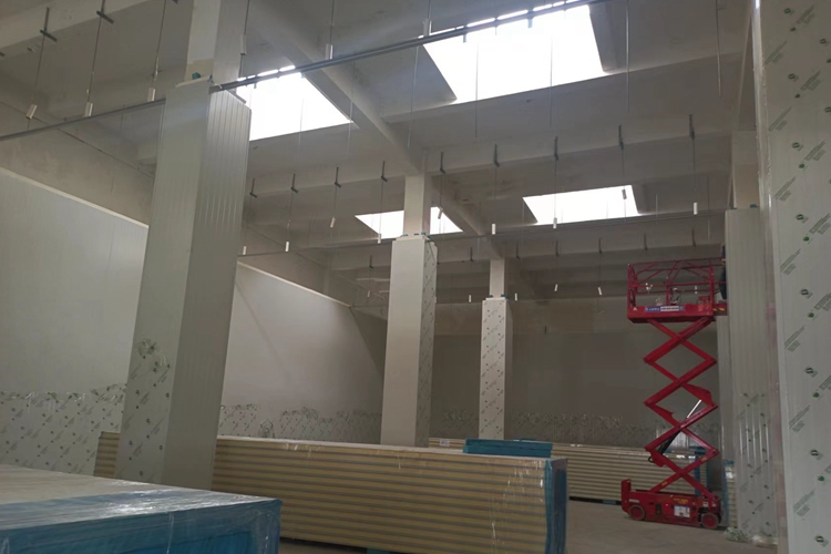 Install cold storage wall panels